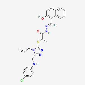2-({4-allyl-5-[(4-chloroanilino)methyl]-4H-1,2,4-triazol-3-yl}sulfanyl)-N'-[(2-hydroxy-1-naphthyl)methylene]propanohydrazide - 