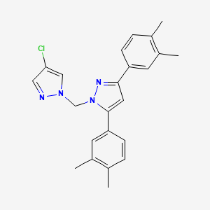 1-[(4-chloro-1H-pyrazol-1-yl)methyl]-3,5-bis(3,4-dimethylphenyl)-1H-pyrazole - 1006333-39-6