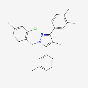1-(2-chloro-4-fluorobenzyl)-3,5-bis(3,4-dimethylphenyl)-4-methyl-1H-pyrazole - 1006352-74-4