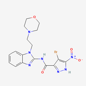 4-bromo-N-[1-(2-morpholin-4-ylethyl)benzimidazol-2-yl]-3-nitro-1H-pyrazole-5-carboxamide - 