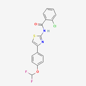 2-chloro-N-{4-[4-(difluoromethoxy)phenyl]-1,3-thiazol-2-yl}benzamide - 7169-30-4