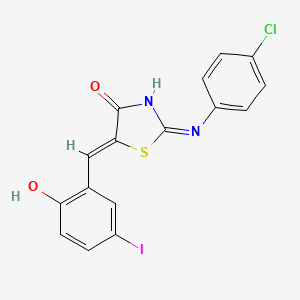 (5Z)-2-(4-chloroanilino)-5-[(2-hydroxy-5-iodophenyl)methylidene]-1,3-thiazol-4-one - 