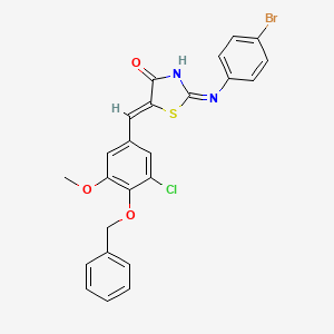 (5Z)-2-(4-bromoanilino)-5-[(3-chloro-5-methoxy-4-phenylmethoxyphenyl)methylidene]-1,3-thiazol-4-one - 