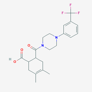 3,4-Dimethyl-6-({4-[3-(trifluoromethyl)phenyl]piperazin-1-yl}carbonyl)cyclohex-3-ene-1-carboxylic acid - 883549-98-2