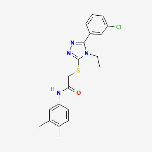 2-{[5-(3-chlorophenyl)-4-ethyl-4H-1,2,4-triazol-3-yl]sulfanyl}-N-(3,4-dimethylphenyl)acetamide - 