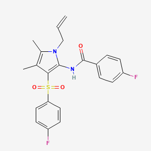 4-fluoro-N-{3-[(4-fluorophenyl)sulfonyl]-4,5-dimethyl-1-(prop-2-en-1-yl)-1H-pyrrol-2-yl}benzamide - 