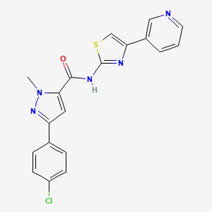 3-(4-chlorophenyl)-1-methyl-N-[4-(pyridin-3-yl)-1,3-thiazol-2-yl]-1H-pyrazole-5-carboxamide - 