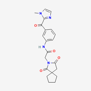 2-(1,3-dioxo-2-azaspiro[4.4]non-2-yl)-N-{3-[(1-methyl-1H-imidazol-2-yl)carbonyl]phenyl}acetamide - 