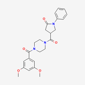 4-({4-[(3,5-Dimethoxyphenyl)carbonyl]piperazin-1-yl}carbonyl)-1-phenylpyrrolidin-2-one - 