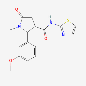 2-(3-methoxyphenyl)-1-methyl-5-oxo-N-(thiazol-2-yl)pyrrolidine-3-carboxamide - 