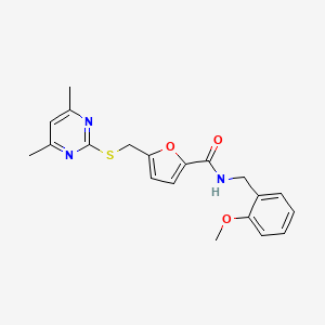 5-{[(4,6-dimethylpyrimidin-2-yl)sulfanyl]methyl}-N-(2-methoxybenzyl)furan-2-carboxamide - 
