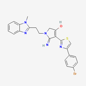 4-[4-(4-bromophenyl)-1,3-thiazol-2-yl]-5-imino-1-[2-(1-methyl-1H-benzimidazol-2-yl)ethyl]-2,5-dihydro-1H-pyrrol-3-ol - 