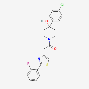 1-[4-(4-Chlorophenyl)-4-hydroxypiperidin-1-yl]-2-[2-(2-fluorophenyl)-1,3-thiazol-4-yl]ethanone - 