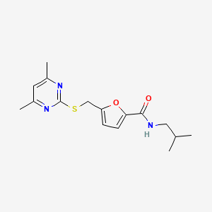 5-{[(4,6-dimethylpyrimidin-2-yl)sulfanyl]methyl}-N-(2-methylpropyl)furan-2-carboxamide - 