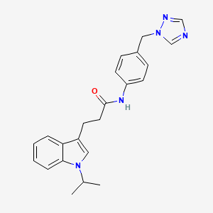 3-[1-(propan-2-yl)-1H-indol-3-yl]-N-[4-(1H-1,2,4-triazol-1-ylmethyl)phenyl]propanamide - 