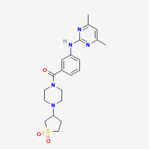 (3-((4,6-Dimethylpyrimidin-2-yl)amino)phenyl)(4-(1,1-dioxidotetrahydrothiophen-3-yl)piperazin-1-yl)methanone - 