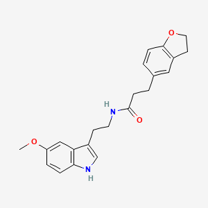 3-(2,3-dihydro-1-benzofuran-5-yl)-N-[2-(5-methoxy-1H-indol-3-yl)ethyl]propanamide - 