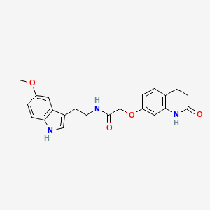2-[(2-hydroxy-3,4-dihydroquinolin-7-yl)oxy]-N-[2-(5-methoxy-1H-indol-3-yl)ethyl]acetamide - 