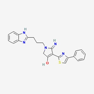 1-[3-(1H-benzimidazol-2-yl)propyl]-5-imino-4-(4-phenyl-1,3-thiazol-2-yl)-2,5-dihydro-1H-pyrrol-3-ol - 