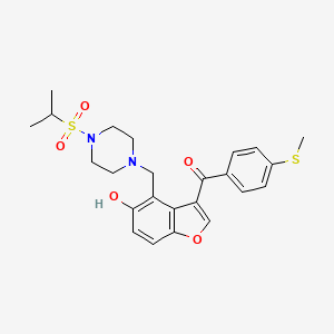 (5-Hydroxy-4-{[4-(propan-2-ylsulfonyl)piperazin-1-yl]methyl}-1-benzofuran-3-yl)[4-(methylsulfanyl)phenyl]methanone - 