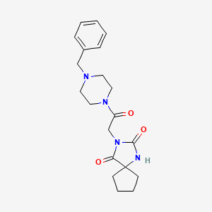 3-[2-(4-Benzylpiperazin-1-yl)-2-oxoethyl]-2-hydroxy-1,3-diazaspiro[4.4]non-1-en-4-one - 