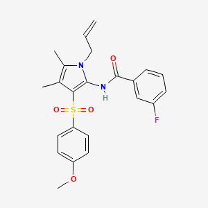 3-fluoro-N-{3-[(4-methoxyphenyl)sulfonyl]-4,5-dimethyl-1-(prop-2-en-1-yl)-1H-pyrrol-2-yl}benzamide - 