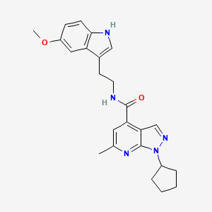 1-cyclopentyl-N-[2-(5-methoxy-1H-indol-3-yl)ethyl]-6-methyl-1H-pyrazolo[3,4-b]pyridine-4-carboxamide - 