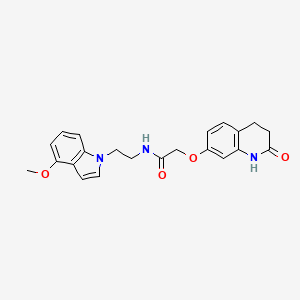 2-[(2-hydroxy-3,4-dihydroquinolin-7-yl)oxy]-N-[2-(4-methoxy-1H-indol-1-yl)ethyl]acetamide - 