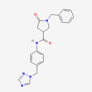 1-benzyl-5-oxo-N-[4-(1H-1,2,4-triazol-1-ylmethyl)phenyl]pyrrolidine-3-carboxamide - 