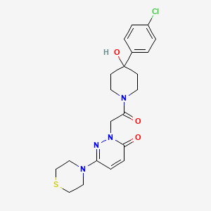 2-{2-[4-(4-chlorophenyl)-4-hydroxypiperidin-1-yl]-2-oxoethyl}-6-(thiomorpholin-4-yl)pyridazin-3(2H)-one - 