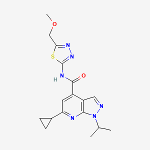 6-cyclopropyl-N-[(2E)-5-(methoxymethyl)-1,3,4-thiadiazol-2(3H)-ylidene]-1-(propan-2-yl)-1H-pyrazolo[3,4-b]pyridine-4-carboxamide - 