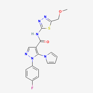 1-(4-fluorophenyl)-N-[(2E)-5-(methoxymethyl)-1,3,4-thiadiazol-2(3H)-ylidene]-5-(1H-pyrrol-1-yl)-1H-pyrazole-4-carboxamide - 