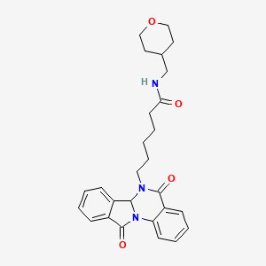 6-(5,11-dioxo-6a,11-dihydroisoindolo[2,1-a]quinazolin-6(5H)-yl)-N-(tetrahydro-2H-pyran-4-ylmethyl)hexanamide - 