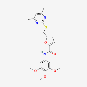 5-{[(4,6-dimethylpyrimidin-2-yl)sulfanyl]methyl}-N-(3,4,5-trimethoxyphenyl)furan-2-carboxamide - 