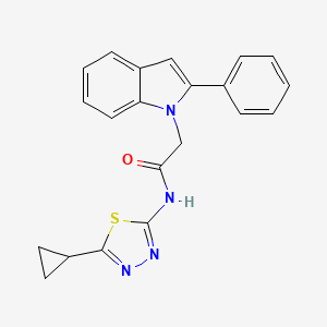 N-(5-cyclopropyl-1,3,4-thiadiazol-2-yl)-2-(2-phenyl-1H-indol-1-yl)acetamide - 
