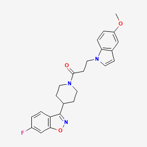 1-[4-(6-fluoro-1,2-benzoxazol-3-yl)piperidin-1-yl]-3-(5-methoxy-1H-indol-1-yl)propan-1-one - 