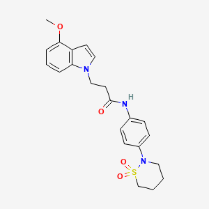 N-[4-(1,1-dioxido-1,2-thiazinan-2-yl)phenyl]-3-(4-methoxy-1H-indol-1-yl)propanamide - 