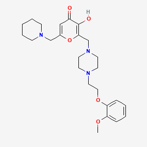 3-hydroxy-2-({4-[2-(2-methoxyphenoxy)ethyl]piperazin-1-yl}methyl)-6-(piperidin-1-ylmethyl)-4H-pyran-4-one - 