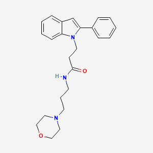 N-[3-(morpholin-4-yl)propyl]-3-(2-phenyl-1H-indol-1-yl)propanamide - 