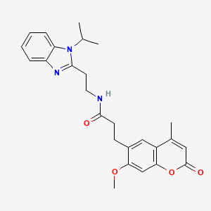 3-(7-methoxy-4-methyl-2-oxo-2H-chromen-6-yl)-N-{2-[1-(propan-2-yl)-1H-benzimidazol-2-yl]ethyl}propanamide - 