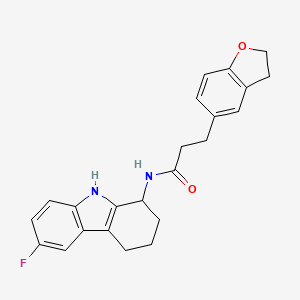3-(2,3-dihydrobenzofuran-5-yl)-N-(6-fluoro-2,3,4,9-tetrahydro-1H-carbazol-1-yl)propanamide - 