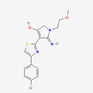 4-[4-(4-bromophenyl)-1,3-thiazol-2-yl]-5-imino-1-(2-methoxyethyl)-2,5-dihydro-1H-pyrrol-3-ol - 