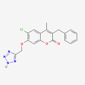 3-benzyl-6-chloro-4-methyl-7-(1H-tetrazol-5-ylmethoxy)-2H-chromen-2-one - 