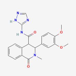 3-(3,4-dimethoxyphenyl)-2-methyl-1-oxo-N-(4H-1,2,4-triazol-3-yl)-1,2,3,4-tetrahydroisoquinoline-4-carboxamide - 