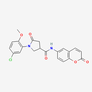 1-(5-chloro-2-methoxyphenyl)-5-oxo-N-(2-oxo-2H-chromen-6-yl)pyrrolidine-3-carboxamide - 
