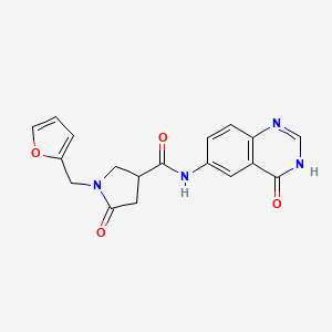 1-(furan-2-ylmethyl)-N-(4-hydroxyquinazolin-6-yl)-5-oxopyrrolidine-3-carboxamide - 