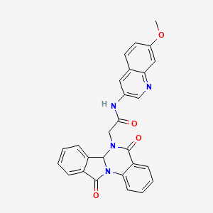 2-(5,11-dioxo-6a,11-dihydroisoindolo[2,1-a]quinazolin-6(5H)-yl)-N-(7-methoxyquinolin-3-yl)acetamide - 