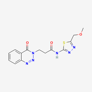 N-[(2Z)-5-(methoxymethyl)-1,3,4-thiadiazol-2(3H)-ylidene]-3-(4-oxo-1,2,3-benzotriazin-3(4H)-yl)propanamide - 