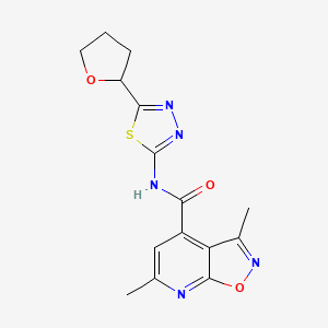 3,6-dimethyl-N-[(2E)-5-(tetrahydrofuran-2-yl)-1,3,4-thiadiazol-2(3H)-ylidene][1,2]oxazolo[5,4-b]pyridine-4-carboxamide - 