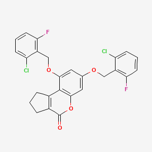 7,9-Bis((2-chloro-6-fluorobenzyl)oxy)-2,3-dihydrocyclopenta(C)chromen-4(1H)-one - 